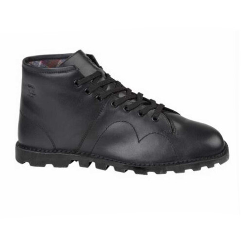 (6 UK, Black) Grafters Mens Original Coated Leather Retro Monkey Boots 2