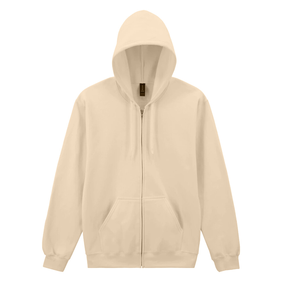 Gildan (Xl, Sand) Mens Midweight Soft Touch Full Zip Hoodie