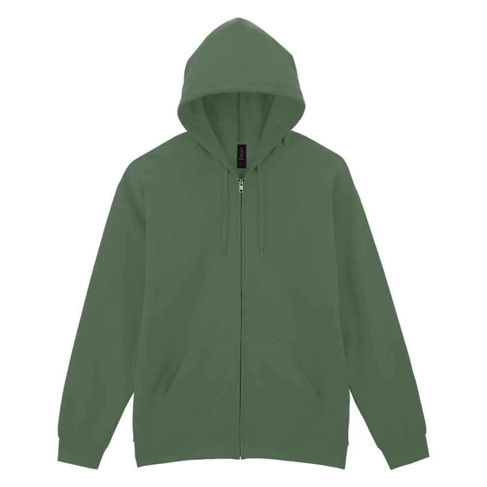 Gildan (4Xl, Military Green) Mens Midweight Soft Touch Full Zip Hoodie