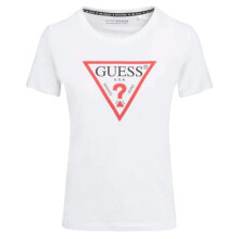 (10 UK, Pure White) Guess Womens/Ladies Cn Original Hotfix Logo Slim T-Shirt