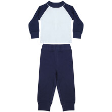 (0-6 Months, Navy/White) Larkwood Baby Unisex Pyjama Top & Bottoms Set