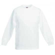 (14-15 Years, White) Fruit Of The Loom Kids Unisex Premium 70/30 Sweatshirt