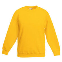 (9-11 Years, Sunflower) Fruit Of The Loom Kids Unisex Premium 70/30 Sweatshirt