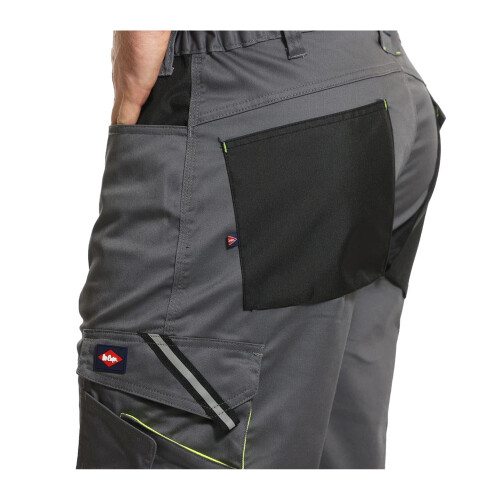Lee Cooper (32R, Grey/Black) Lee Cooper Mens Stretch Reflective Multi Pocket Cargo Shorts 2