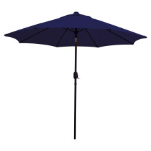 (Navy Blue) 2.7m Wind Up Parasol - Beige
