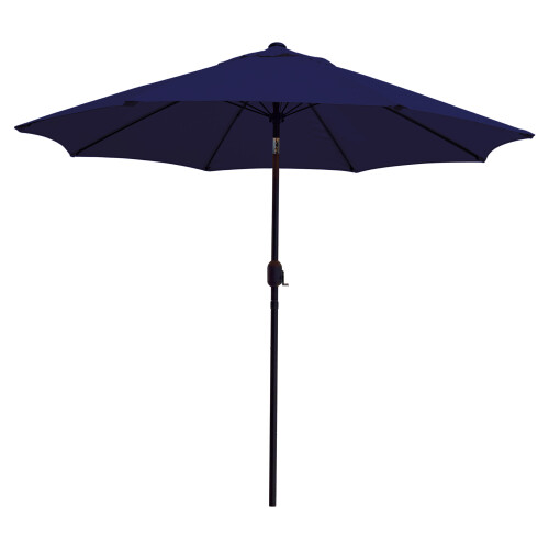 (Navy Blue) 2.7m Wind Up Parasol - Beige