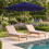 (Navy Blue) 2.7m Wind Up Parasol - Beige 8