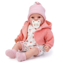 (Peach) The Magic Toy Shop 18" Lifelike Size Baby Doll With Dummy & Sounds
