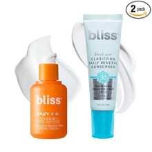 Bliss Bright Idea Vitamin C Serum + Clarifying Block Star SPF 30 Daily Mineral Sunscreen Bundle - Antioxidant Serum for Radiant Skin