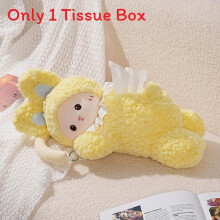 (YellowBunny)Distributeur de mouchoirs en peluche agneau avec matériau en tissu doux pour bureau et cadeau pour enfants