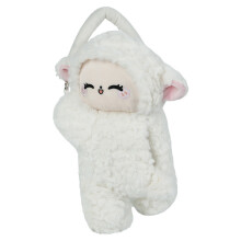Distributeur de mouchoirs d'agneau en peluche premium avec logo personnalisé pour cadeau et utilisation personnelle