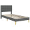 VidaXL vidaXL Bed Frame with Headboard Dark Grey 90 x 190 cm Fabric 5