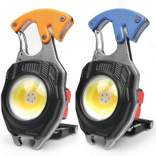 (2pcs Black) EDC nøkkelring lommelyktsett oppladbart 1600 lumen COB arbeidslys 7 moduser 2-pakning overlevelsesutstyr