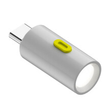(White) Kompaktowa latarka LED USB-C o natychmiastowym jasnym świetle i wysokim lumenach do użytku na zewnątrz w nocy, czarna
