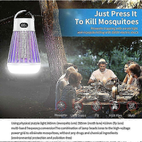 (WHite) New Zappify 2.0 Portable Electric Mosquito Zapper USB Rechargeable 1
