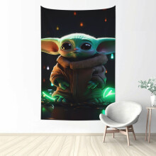 Yoda gobelin, nagyméretű fali dekoráció nappaliba, hálószobába, kollégiumi szobába, poszterek, hátterek otthoni dekorációként fiúknak,
