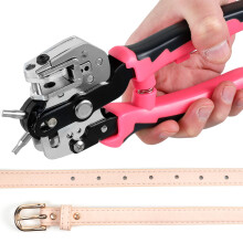 Lochzange für Leder, drehbare Gürtellochzange mit 6 Größen, verstellbare Zange für Stoff, Gürtel, Leder und Canvas