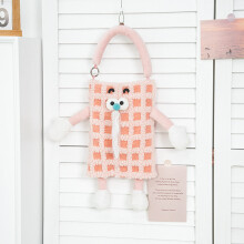 (PinkChecks)Avec tissu peluche et style fonctionnel pour chambre ou support d'espace de vie