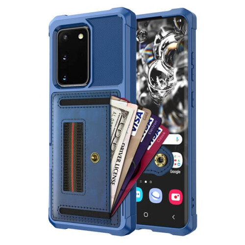 Compatível com Samsung Galaxy S20 - Capa profissional com compartimento para cartão, verde 1