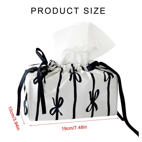(A) Versatile Cute Boeknot Tissue Box for Home Decor Fashion Accessory Fast Tissue Access 2