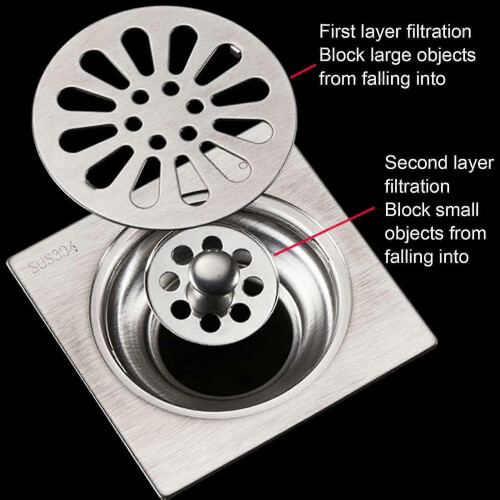 (9) Premium Rustproof Floor Drain Anti-Backflow High Hardness Bathroom Shower Drain Sturdy 2