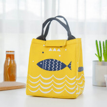 Tragbare Lunchtasche für Herren aus bedrucktem Stoff, ideal für Picknicks im Freien, isoliert und mit Kühlakku.