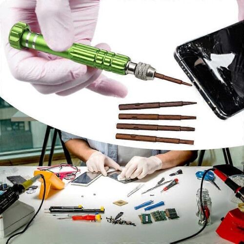 (black) Pro 5-in-1 Multitool Screwdriver for Engineer & Hobbyist Computer Glasses Clock Repair 2