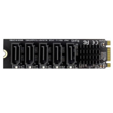 M.2NGFF B-Key SATA Change5Port uitbreidingskaart 6Gbps uitbreidingskaart JMB585 Chipset