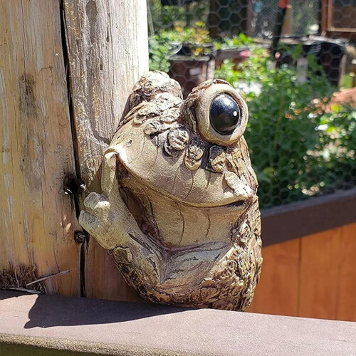 Sculptures d'arbres de jardin Quiet Frog Tree Peeker B