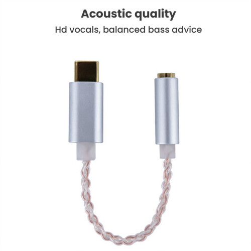 Ενισχυτής ακουστικών HIFI USB TypeC σε προσαρμογέα ήχου ακουστικών 3,5 χιλιοστών 32Bit 1
