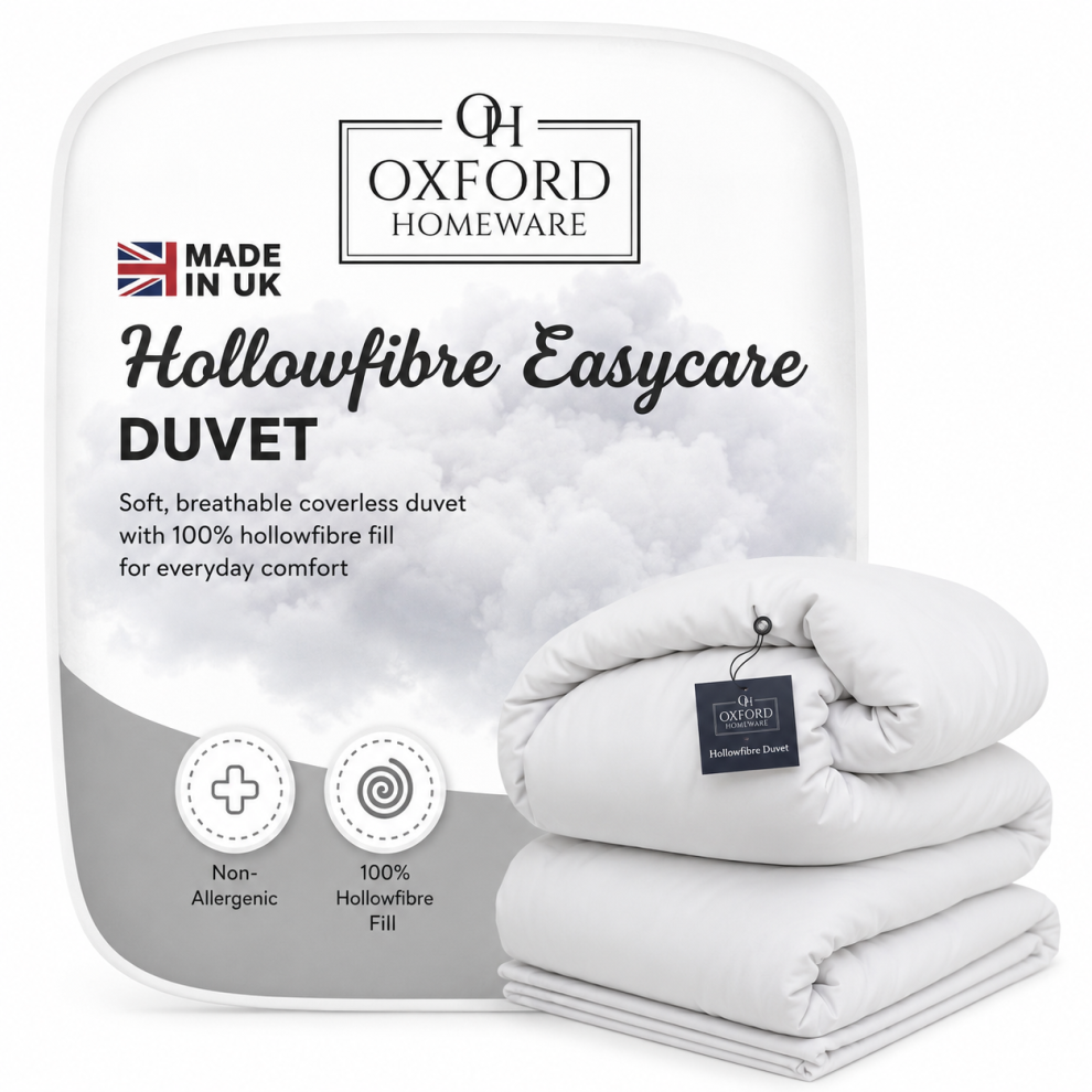 Oxford Homeware (King: 230 X 220 Cm., 10.5 Tog) Quilted Warm Thick Duvet & Quilt Tog Hotel Quality Duvet Tog Anti Allergy Winter Duvet Tog