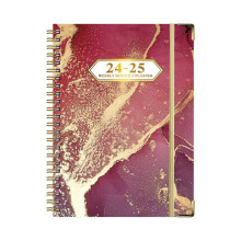 Agenda Xubond A5 2025 con stampe colorate, divisori settimanali e mensili, chiusura elastica – Compatibile con gli articoli per ufficio