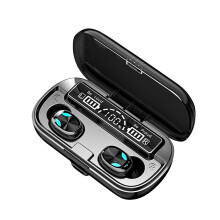 Auriculares Bluetooth 5.1 EQWLJWE X8 con estuche de carga de 2000 mAh, auriculares deportivos inalámbricos estéreo 8D con micrófono, liquidación