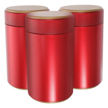 Juego de 3 latas de té con tapa hermética para almacenamiento (rojo, 160 ml)