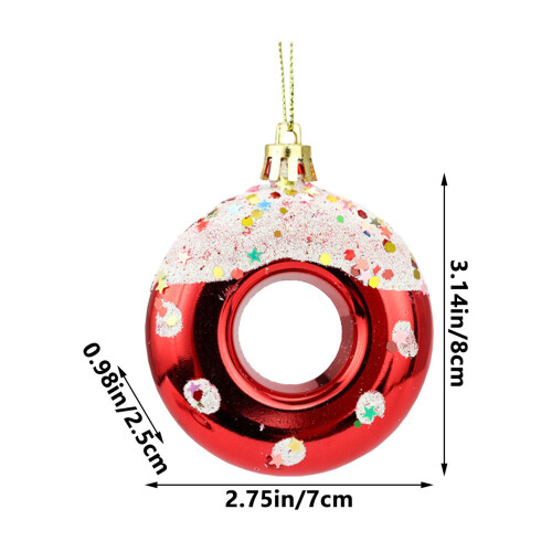Liquidação Tainini! Conjunto de 4 enfeites de donuts para decoração de casa, árvore de Natal e festas de aniversário, 7,6 cm (3 polegadas). 2