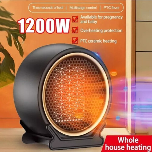 Φορητή ηλεκτρική θερμάστρα χώρου 1200W με κεραμικό PTC, προστασία υπερθέρμανσης, 2 1