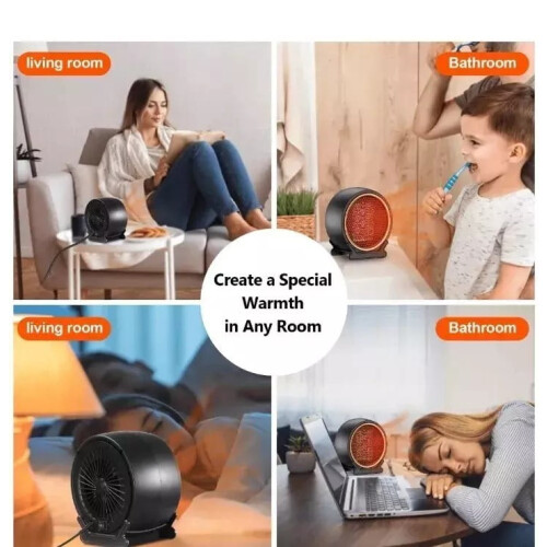 Φορητή ηλεκτρική θερμάστρα χώρου 1200W με κεραμικό PTC, προστασία υπερθέρμανσης, 2 2