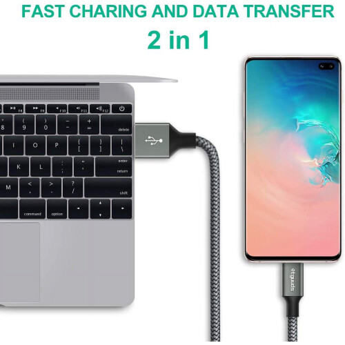[2 τεμάχια, 3 πόδια] Καλώδιο USB C 3A Γρήγορη φόρτιση, καλώδιο φόρτισης USB A σε Type C 2