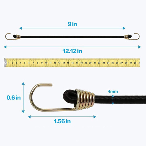 Sunday12" (30CM) Κορδόνια Bungee με Γάντζους - 10 τεμάχια ελαστικά λουράκια Bungee πολλαπλών 2