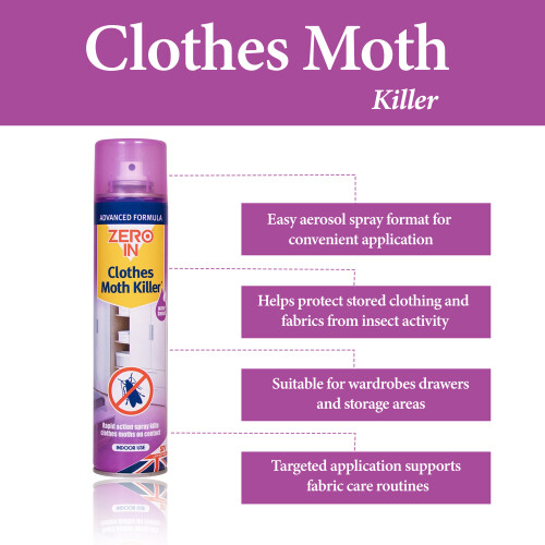 Zero In Clothes Moth Killer Spray 300ml 1