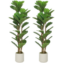 2x Artificial Fiddle Leaf Fig Trees - 120cm
