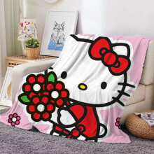 Manta Hello Kitty de Natal, macia e antipilling, estampa única, de alta qualidade e aconchegante.
