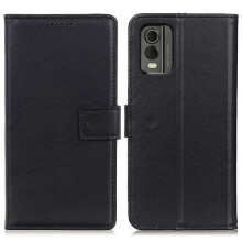 Cás Fón le haghaidh Nokia C32, Cás Soghluaiste le Seasamh Sparáin, Dubh