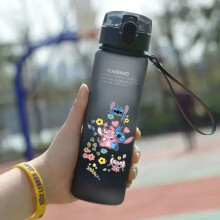 Lilo&Stitch 560/600/400ML dětský přenosný plastový průhledný brčko Stitch venkovní velkokapacitní sportovní láhev na vodu H-10