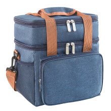 Lunchtasche mit Schultergurt – Mehrfachtaschen-Design, tragbare Lunchbox, doppellagige Bento-Tasche für Büro und Picknick