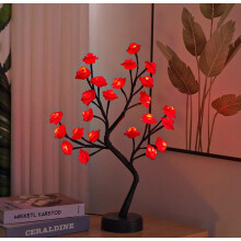 LINLIN Viráglámpa, Rózsalámpa, Ágacsos Fény, Ágak, Falámpa Virággal, USB-s Állítható Arany Ágak