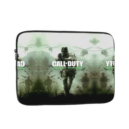 Capa para laptop Call of Duty Modern Warfare, resistente a impactos, com bolso para acessórios, compatível com laptops de 10 a 17 polegadas, preta.