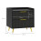 (Black, Engineered Wood) Elegant Two-Drawer Bedside Table - Black 3