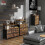 (Rustic Brown, Fabric) Rustic Chest of Four Fabric Drawers - Rustic Brown 8
