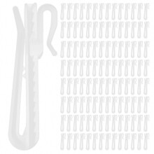 100 crochets de rideaux réglables en plastique pour rideaux, crochets à épingle réglables